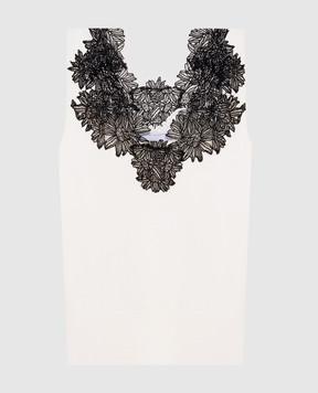 Ermanno Scervino Білий топ з контрастним мереживом D485L305EAPIKX