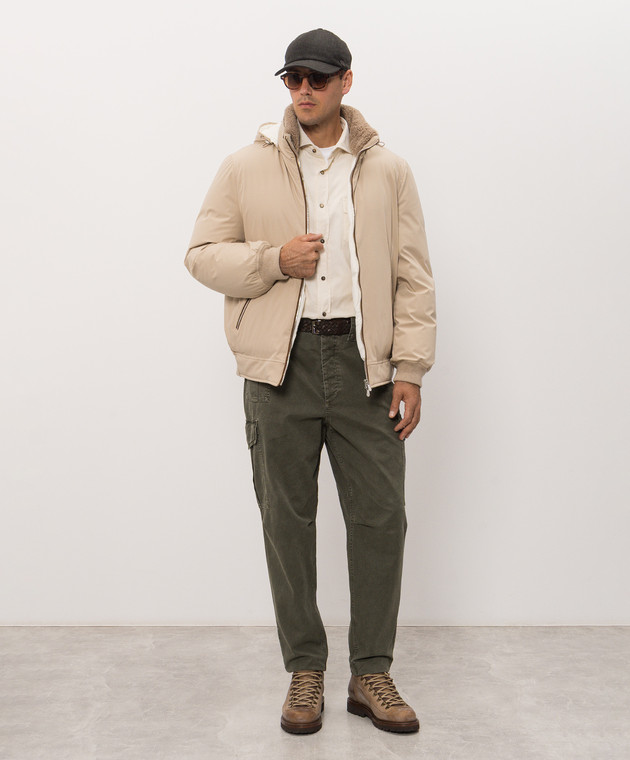 Brunello Cucinelli Вельветовая рубашка цвета айвори ML6884008 изображение 2