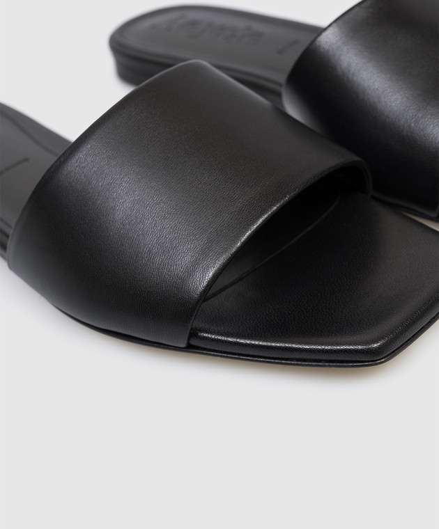 Aeyde Чорні шкіряні шльопанці Anna FSFLOS8MFL012180000 зображення 5