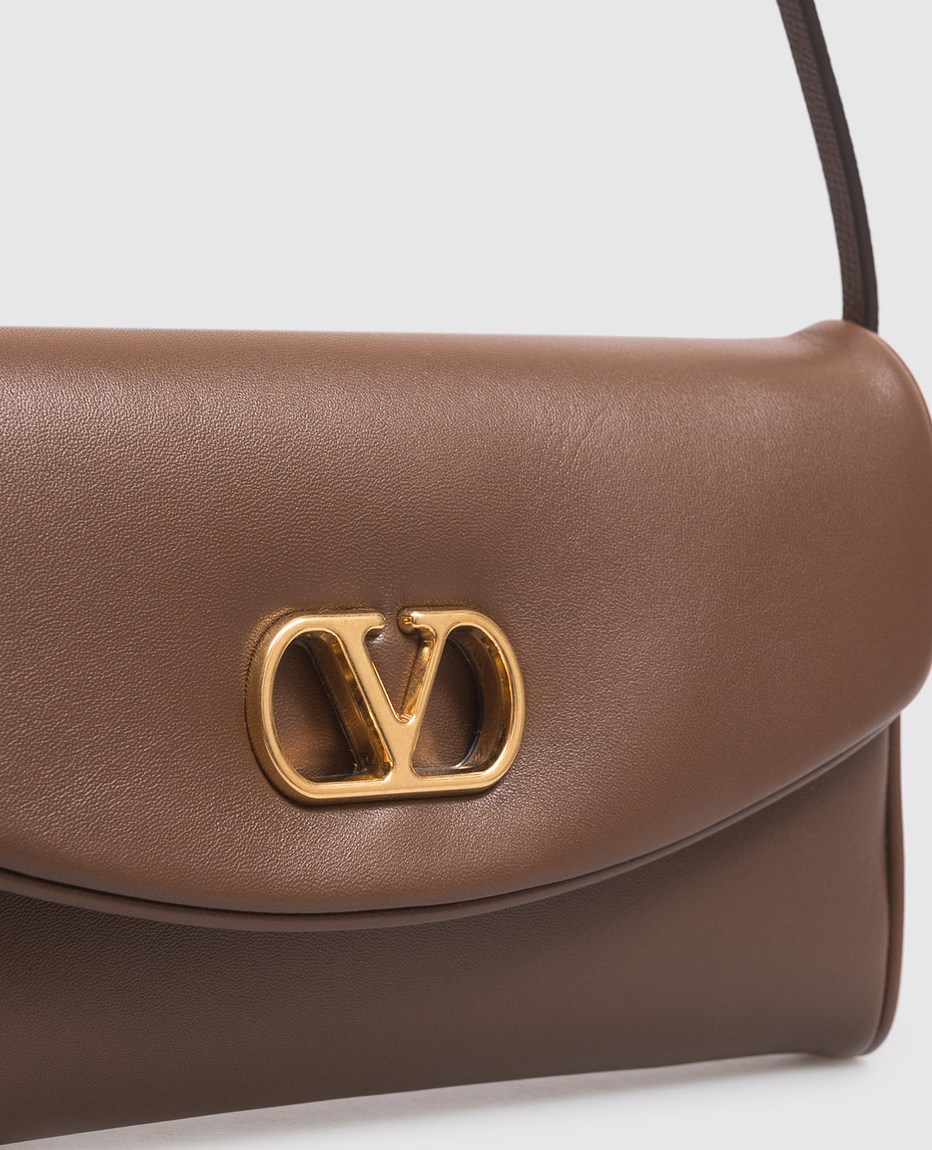 Valentino Коричнева шкіряна сумка Devain 9W2B0T31ABM зображення 6