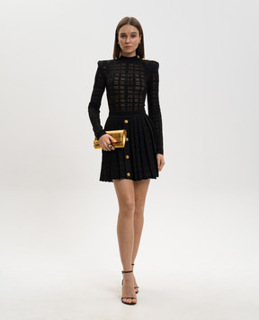 Balmain Чорне боді в клітинку GF1BG027KJ34