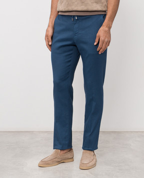 Stefano Ricci Синие брюки с льном M1T6100051LCTL1U