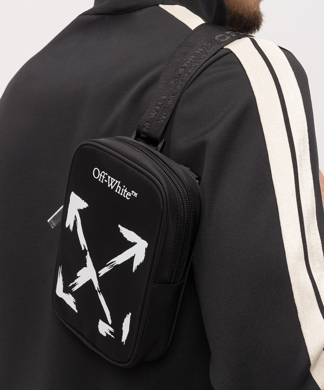 Off-White Детская черная сумка с принтом эмблемы OBNQ002S26FAB001 изображение 2