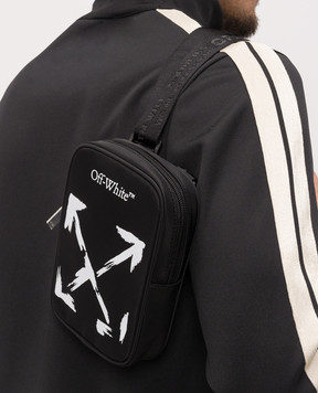 Off-White Детская черная сумка с принтом эмблемы OBNQ002S26FAB001
