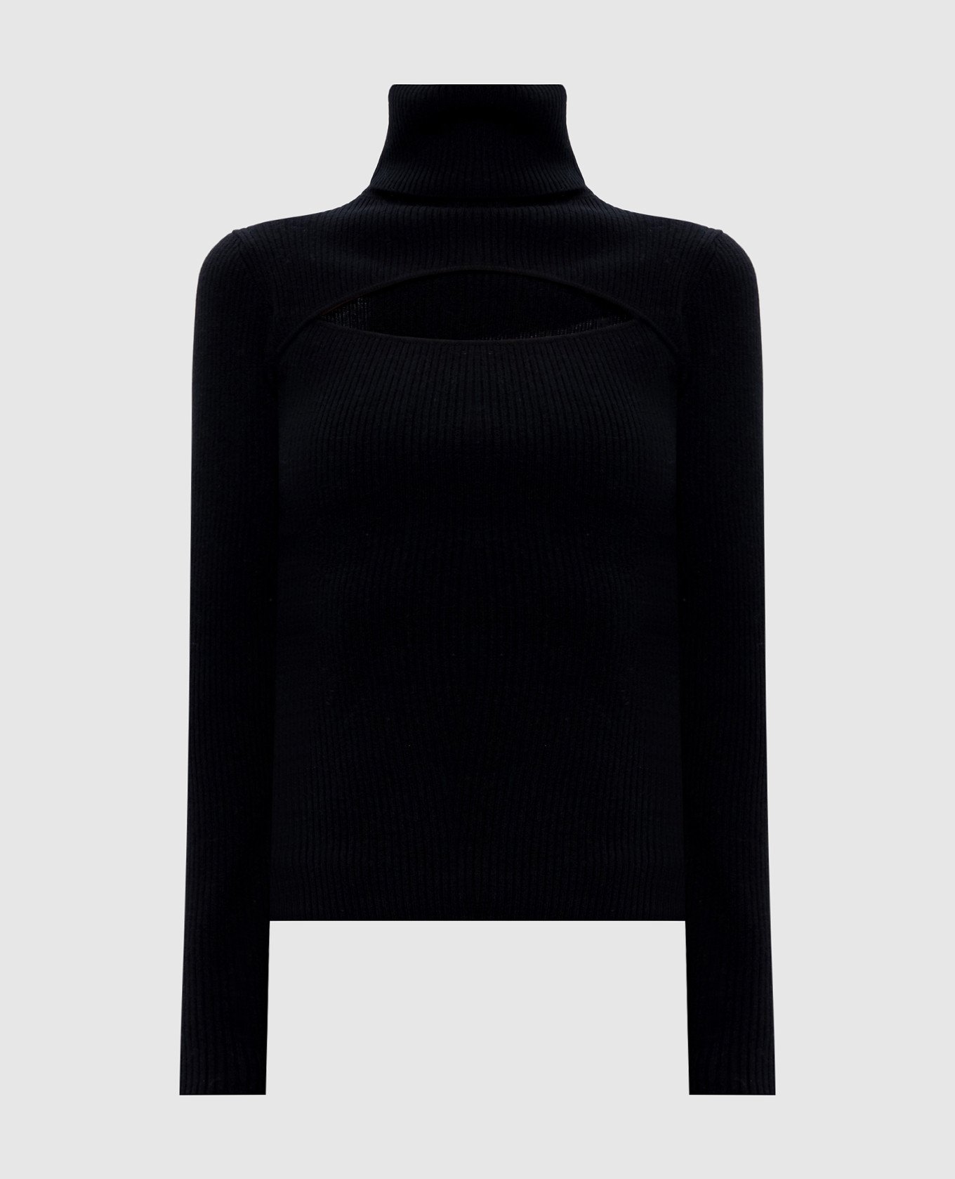Black ribbed wool and cashmere turtleneck Allude