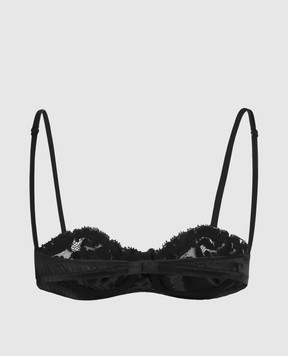 Dolce&Gabbana Чорний ліф з шовком з мереживом O1E15TON07M