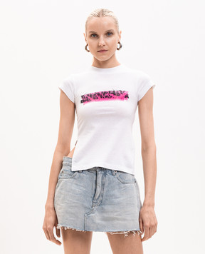 Balenciaga Біла футболка Messy Spray Chopped 871744TUVI6