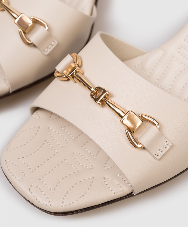 Doucal's Кожаные босоножки цвета айвори DD8885DAISUF073 изображение 5