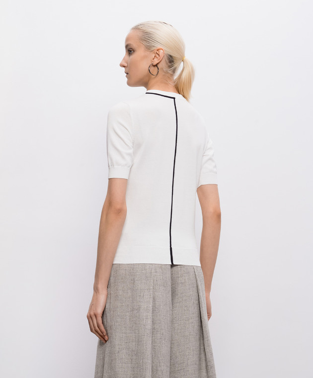 Intoca Белая футболка с манжетами 261SUVINPO0403 изображение 4