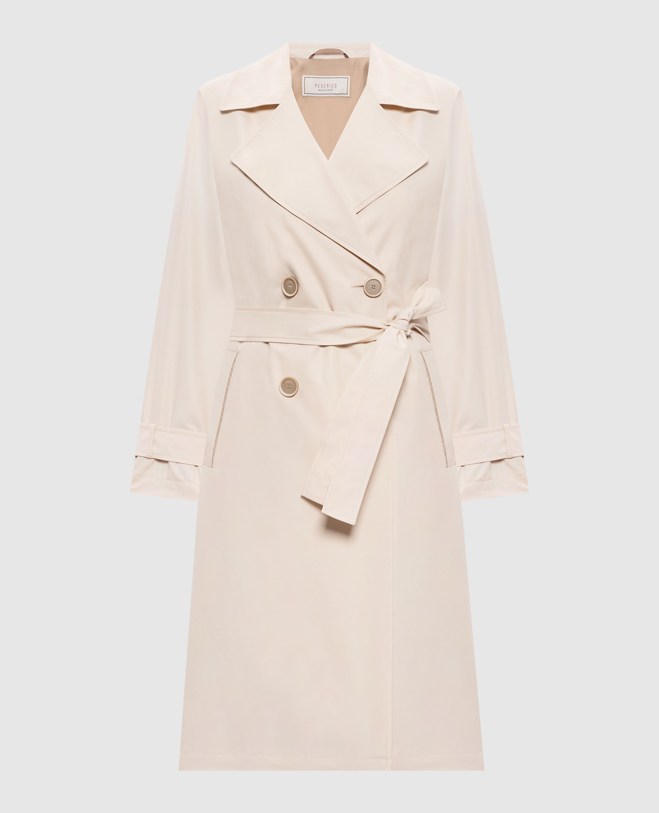 

Бежевый тренч с цепочкой мониль, Тренчи