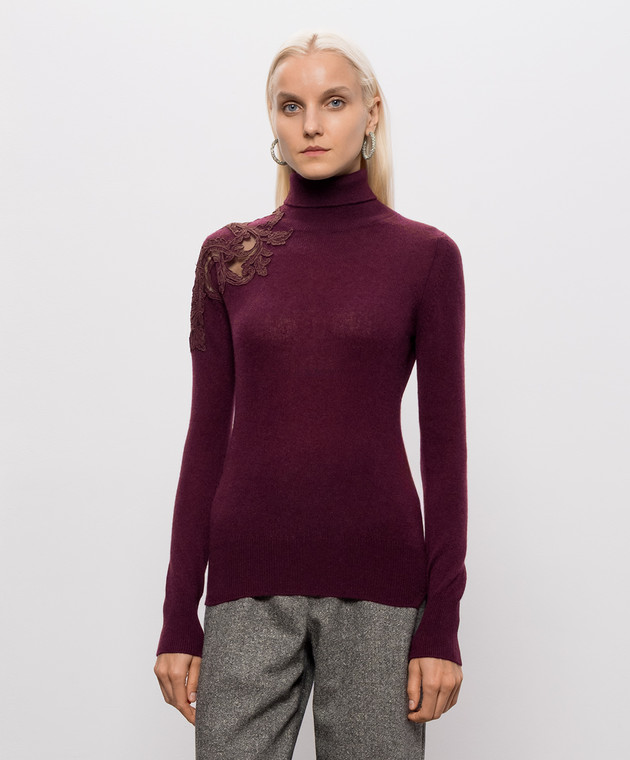 Ermanno Scervino Бордовий гольф з кашеміру D495M317APPYU зображення 3