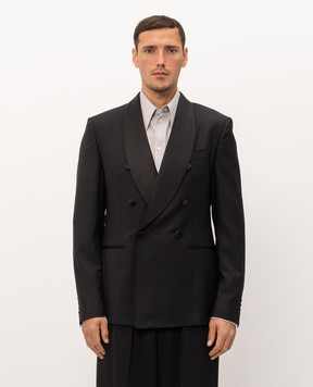 Dolce&Gabbana Черный двубортный пиджак G2UH7TFU2Z8