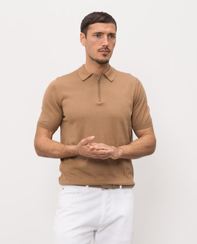 Cashmere&Whiskey Коричневе поло із шовком FS05