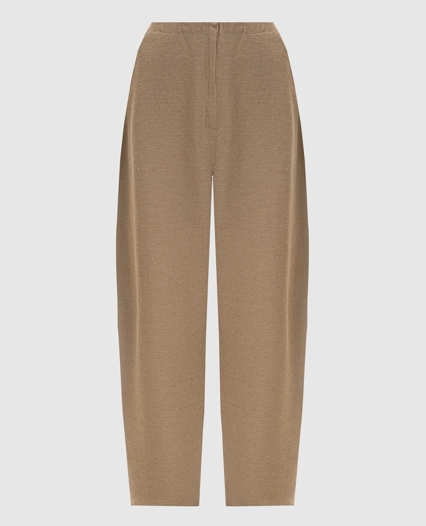 Бежевые брюки с шелком и льном