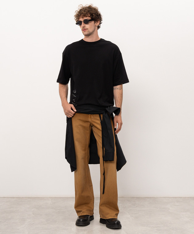 Ann Demeulemeester Черная футболка с принтом B0014220FA206 изображение 2