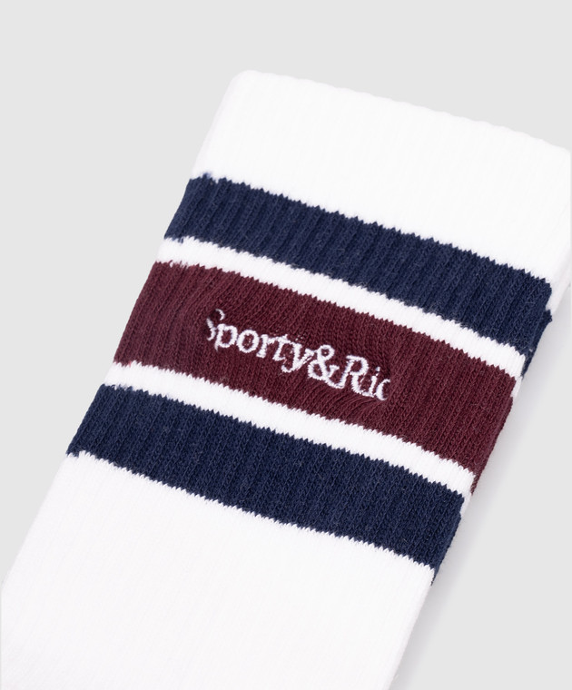 Sporty & Rich Белые носки с вышивкой логотипа AC00475300WH86w изображение 2