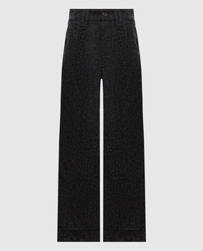 Brunello Cucinelli Серые брюки с шерстью с отворотами MD002P9353