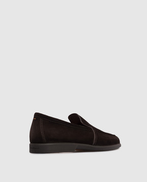Santoni Коричневые замшевые лоферы MGAR18829SMOSEAA