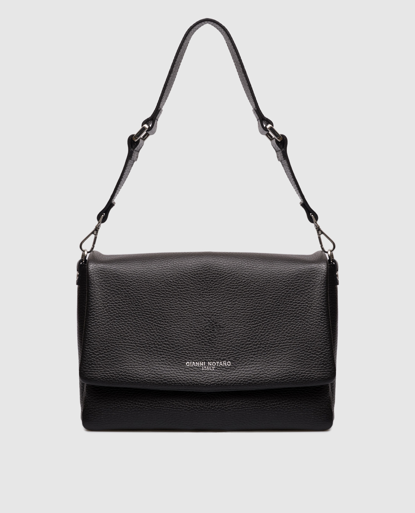 Черная кожаная сумка-мессенджер Dollaro