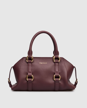 Alexander McQueen Бордовая кожаная сумка Farringdon 8515961VDEB