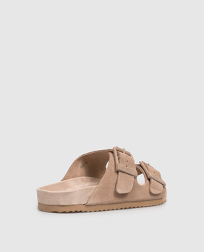 Colors of California Бежеві замшеві шльопанці SLOFI HCBIO56N