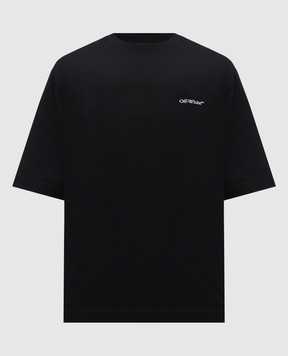 Off-White Чорна футболка з принтом емблеми 44MAA120F5J013