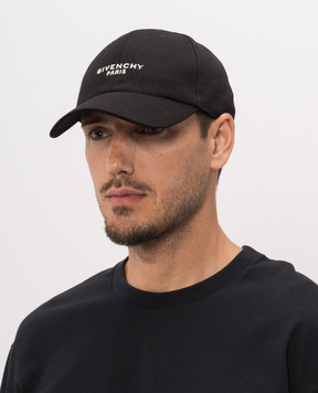 Givenchy Черная кепка с контрастной вышивкой логотипа BPZ0CAP0C4