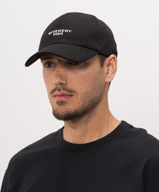 Givenchy Черная кепка с контрастной вышивкой логотипа BPZ0CAP0C4 изображение 2