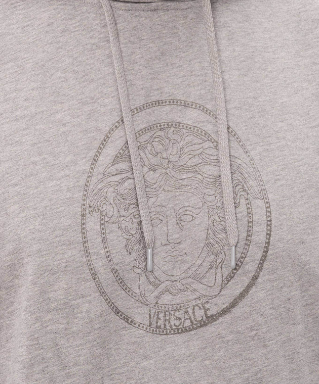 Versace Сіре худі з принтом емблеми 10254331A18731 зображення 5