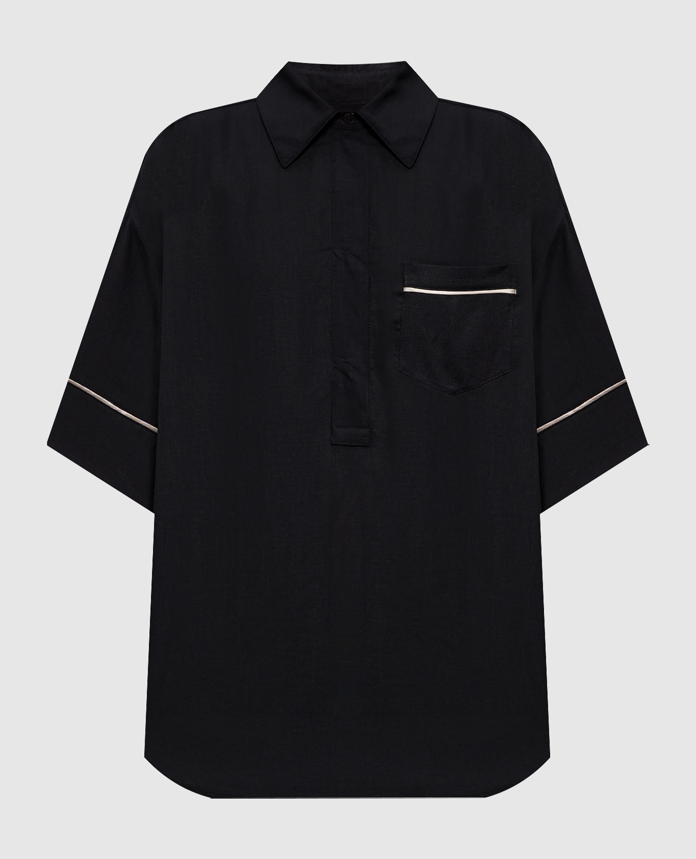 Чорна сорочка з льону