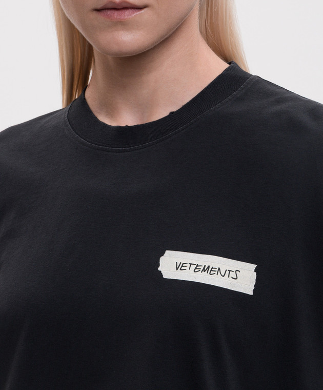 Vetements Чорна футболка MH27TR146Bw зображення 5