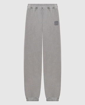 Vetements Серые джоггеры с брендовой вышивкой ME76SP158G