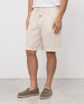 Peserico Шорти кольору айворі з льону R54235T00D02494