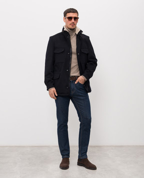 Loro Piana Синя куртка Traveller з кашеміру FAO7500sh