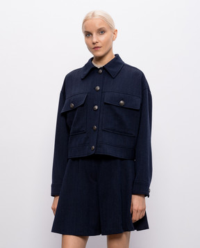 Brunello Cucinelli Синя куртка з вовни у візерунок MB1887597P