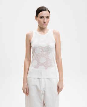 Y`S Yamamoto Біла майка у візерунок YKK43036