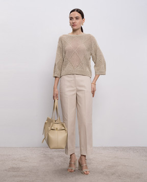 Peserico Бежеві штани з ланцюжком моніль A04576J001953