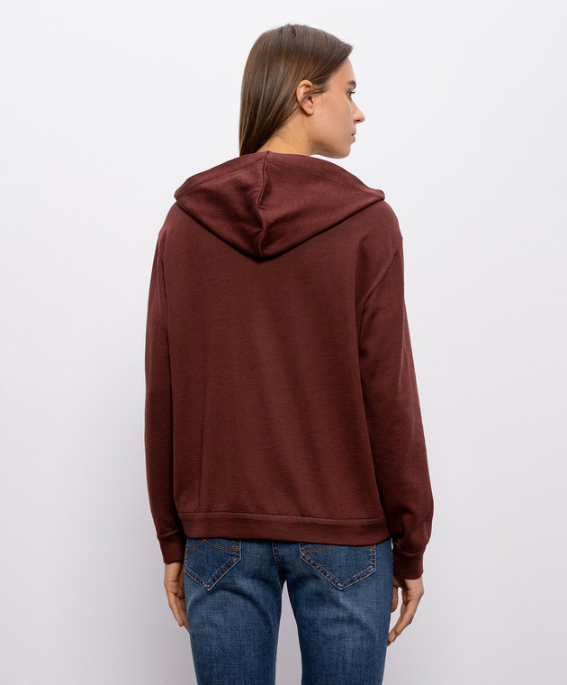Brunello Cucinelli Коричнева спортивна куртка із шовком MD828SB806 зображення 3