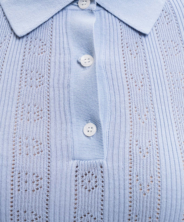 Victoria Beckham Блакитне поло у візерунок 1226KTP007273A зображення 5