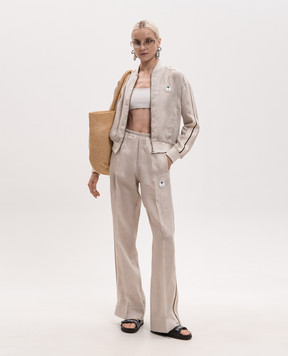 Palm Angels Бежевий бомбер з льону PWBD06BS26FAB001