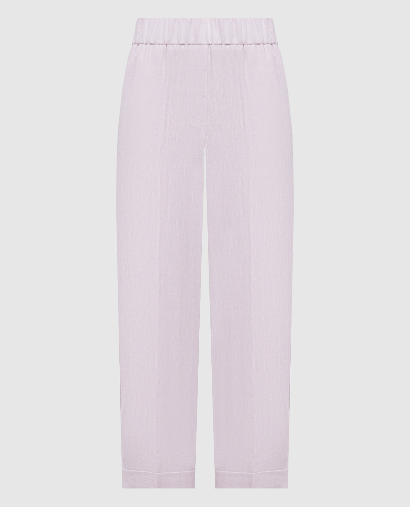 Рожеві штани з льону