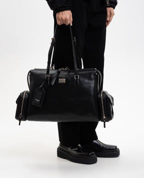 Dolce&Gabbana Черная кожаная сумка Vittoria с логотипом BB7863AW118
