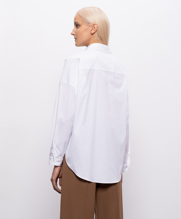 Brunello Cucinelli Біла сорочка з ланцюжком моніль MP091MA636 зображення 4