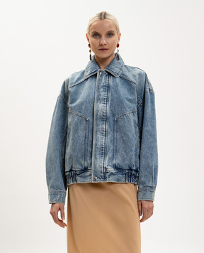 Saint Laurent Блакитна джинсова куртка з ефектом потертості 861642Y35AQ