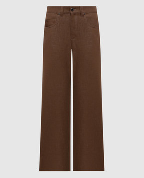 Brunello Cucinelli Коричневі джинси з патчем логотипа MP134P4021