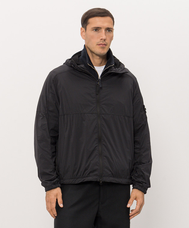 Stone Island Чорна вітровка з патчем логотипа L2S15Q100020S0474 зображення 3