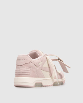 Off-White Розовые кожаные кроссовки Out Of Office OWIA259S26LEA004