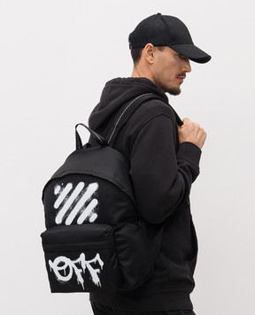 Off-White Чорний рюкзак Diagonal Spray OMNB123F25FAB001