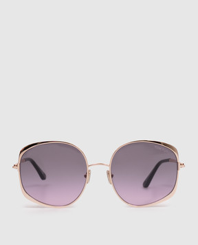 Tom Ford Золотые очки SOFIA с гравировкой логотипа FT1349