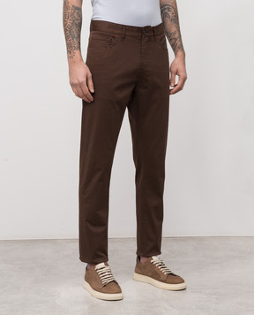 ISAIA Коричневые брюки с патчем PNT005XP871